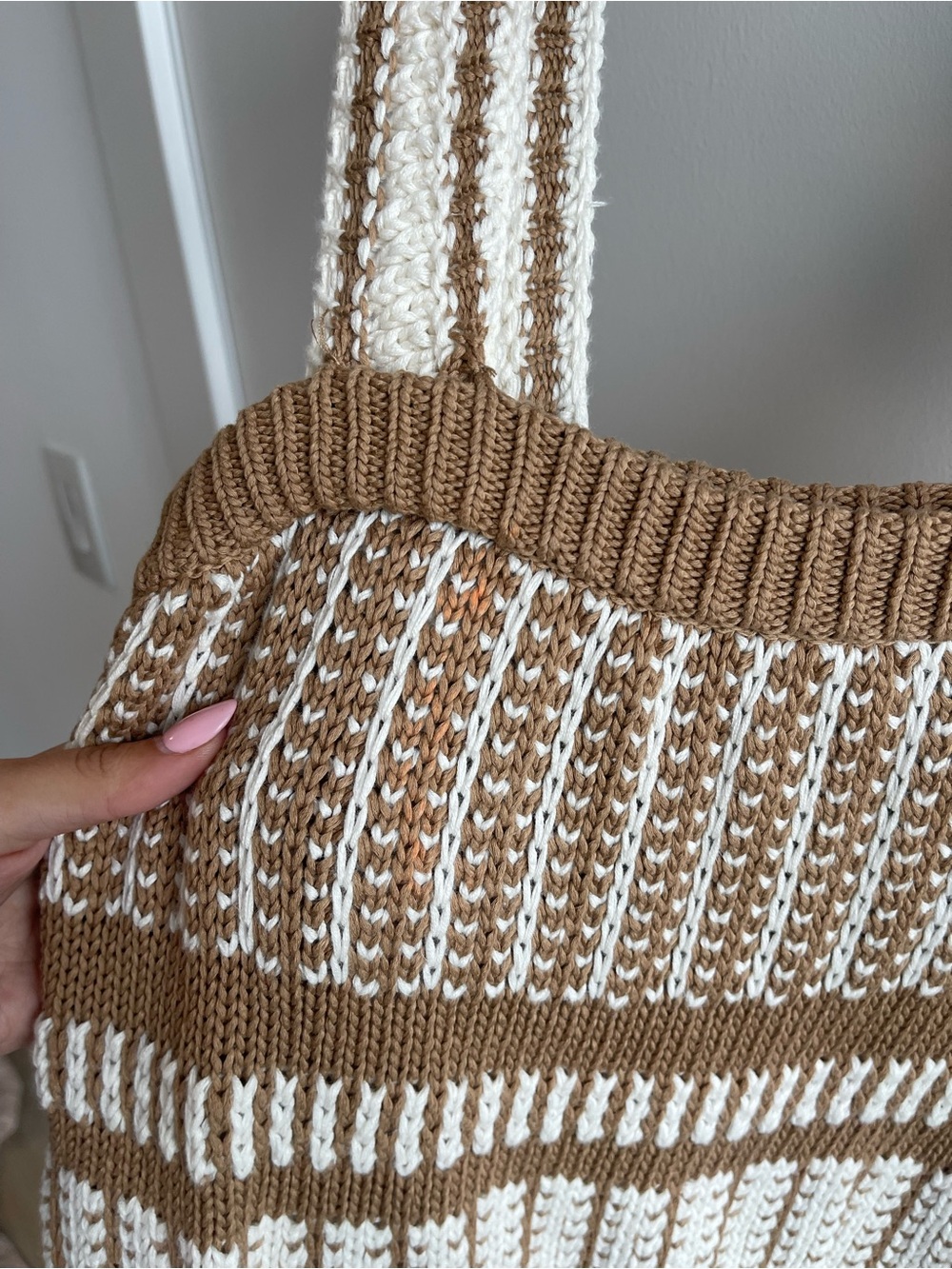 Veronica Beard Cream and Brown Cropped Knit Tank Top - Picture 4 of 5